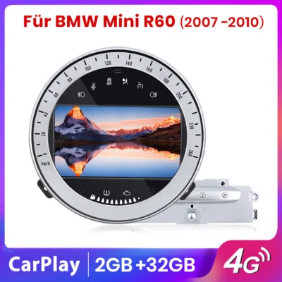 7" Carplay Android12 Autoradio für BMW MINI R60 2007-2010 GPS NAV BT 4G WiFi DSP - Bild 1 von 4