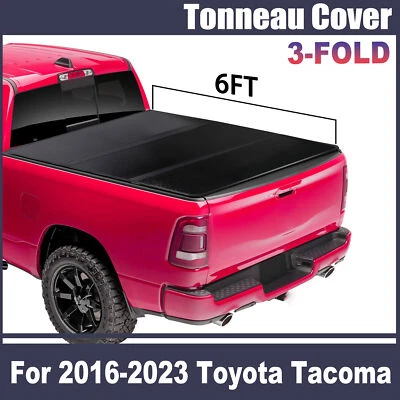 For 89-04 Toyota Pickup Tacoma Truck 6Ft Bed Hard Solid Tri-Fold Tonneau Cover Foto 1 de 4