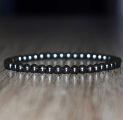 Brazalete elástico Reiki curativo cristal hematita natural 2025 vintage de 4 mm Foto 1 de 4