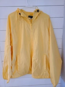 J.Crew Nylon Windbreaker Hooded Size Large  Yellow  Pullover - Picture 1 of 7