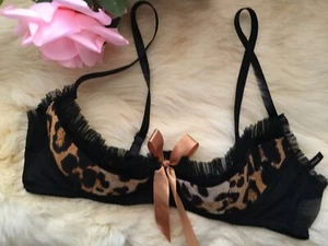  LEG AVENUE   Bra size  it 5c us38c eu85c black leopard half padded underwired   - Picture 1 of 7