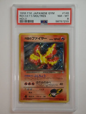 PSA 8 NM - MT Mint 1998 Pokemon Japanese Gym Rocket's Moltres HOLO Foil No. 146 - Image 1 of 4