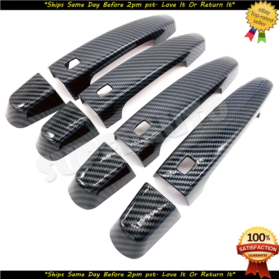 Cubiertas de manija de puerta de fibra de carbono 4 piezas para Chevy Malibu GMC Acadia 2016-2021 Foto 1 de 1