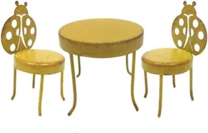 Pacific Giftware Enchanted Garden Metal Table and 2 Lady Bug Chairs Set 3pc Set - Picture 1 of 1