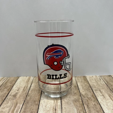 Vintage 1988 NFL Collectible ~  Buffalo Bills Mobil Drinking Glass Cover