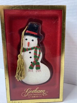 Gorham 1831 COOKIE MUÑECO DE NIEVE pintado a mano adorno de Navidad en muy buena condición ¡ENVÍO GRATUITO! Foto 1 de 4