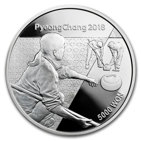 2018 1/2 oz Silver PyeongChang Winter Olympic Curling Proof - SKU#159609 Cover