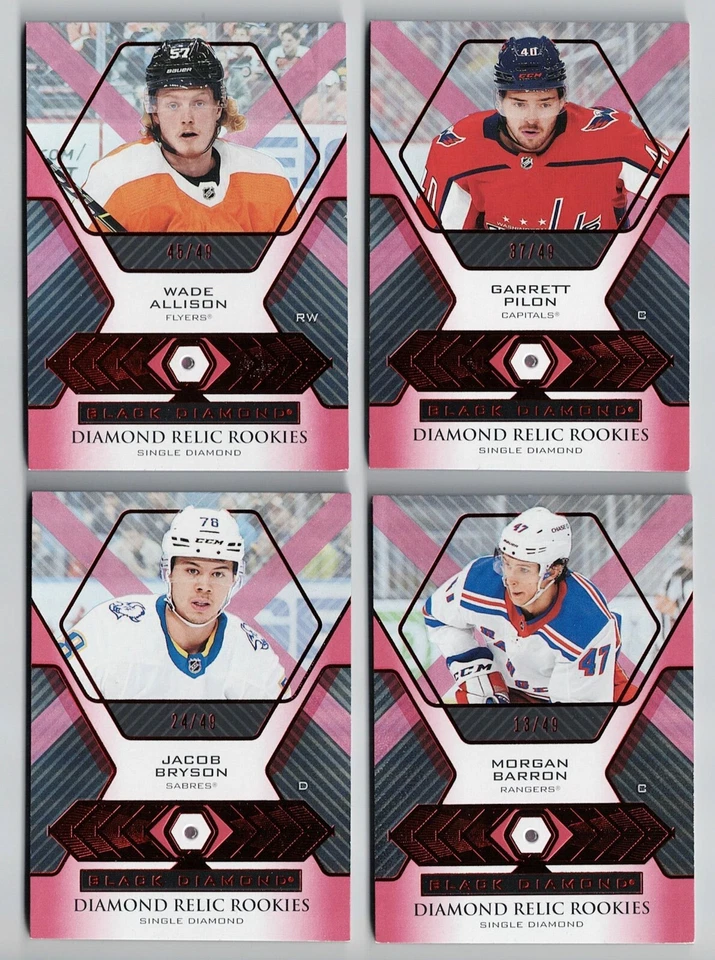 2021-22 Black Diamond Base Diamond Relic Rookies Ruby Single #/49 Pick From List - Image 1 of 1