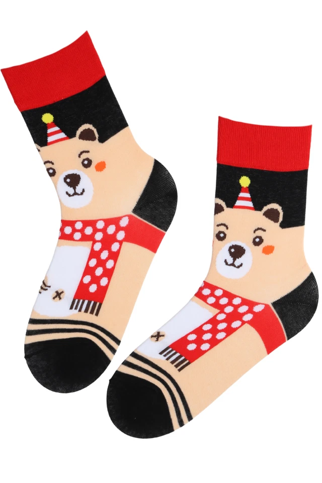 Adorables calcetines de algodón navideños XUE con un lindo diseño de oso para uso acogedor Foto 1 de 1