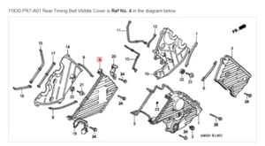 HONDA ACURA GENUINE OEM NSX Rear Timing Belt Middle Cover ☆ 11830-PR7-A01 ☆ - Picture 1 of 3