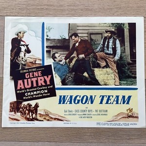 Gene Autry 1952 Wagon Team Lobby Card 11x14 John Cason Pat Buttram