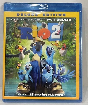 RIO 2 Deluxe Edition Movie BLU-RAY 3D + BLU-RAY + DVD & DIGITAL HD NEW - Image 1 of 2