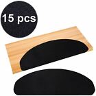 Black 15 Pcs Semi Circle Carpet Stair Treads Mat Protection Cover Step Staircase