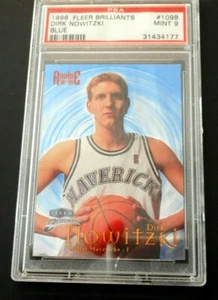 DIRK NOWITZKI 1998-99 FLEER BRILLIANTS BLUE ROOKIE#109 PSA9!MAVERICKS F RC HOF - Picture 1 of 2