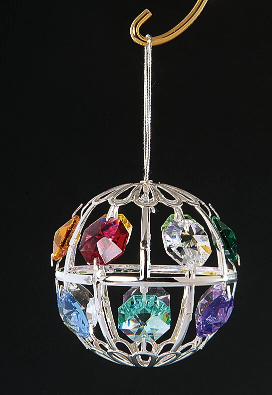 Bola de Cristal - FIGURA - ADORNO PLATEADO CON CRISTAL AUSTRIACO MULTICOLOR Foto 1 de 1