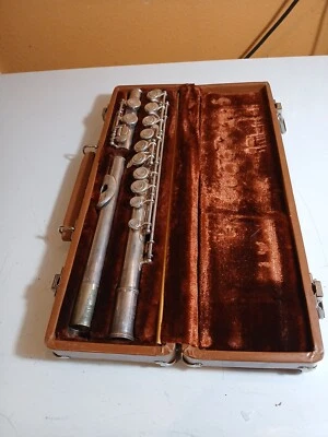 Flauta Artley Vintage 18-0 Prata Placa Flauta Nogales Arizona EUA Na Caixa - Imagem 1 de 4