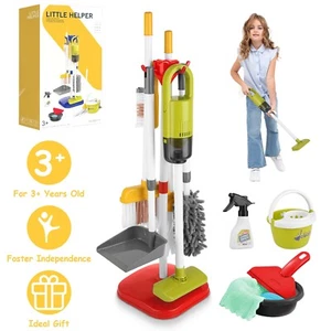 Kids Cleaning Toy Set Toddler Housekeeping Pretend Play Kit with Vacuum Cleaner - Picture 1 of 13