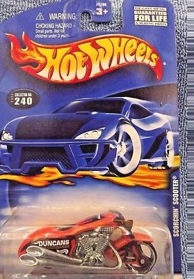 2000 Hot Wheels Collector No #240 SCORCHIN' SCOOTER Duncans Orange w/MC3 Spoke   - Image 1 of 4
