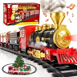 Electric Train Sets w/Smokes, Lights & Sound, Toddler Model Trains for Kids - Picture 1 of 6