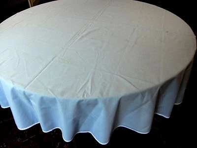 Nappe ronde diamètre 160 cm en voile de coton ganse blanche - Photo 1/3