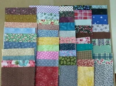 Dollhouse Miniature 50 - 4" small print fabric squares for making fabric bolts  - Image 1 of 2