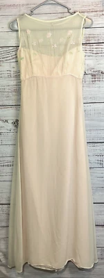 Vestido Vintage Jim Hjelm Ocasiones Para Mujer 8 Rosa Claro Floral Bordado Gasa Foto 1 de 4