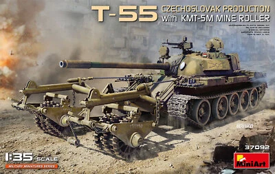 MINI ART 37092 T-55 Czechoslovak Production with KMT-5M Mine Roller - Immagine 1 di 4