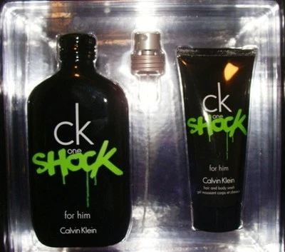 CK ONE SHOCK 2 PIEZAS HOMBRE/UNISEX 6,7 OZ COLONIA Y CUERPO CONJUNTO DE REGALO Foto 1 de 4