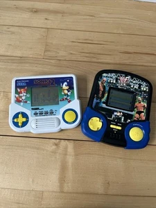Vintage 1988 Sonic The Hedgehog 2 Handheld & 1997 WWF Wrestling Game PARTS - Picture 1 of 15