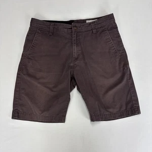 VOLCOM Chino Shorts Mens Size 32 Faded Burgundy Classic Fit Cotton Skater Y2K - Picture 1 of 8