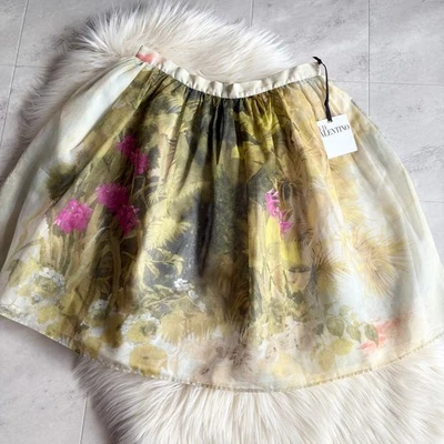 Gonna svasata rossa floreale REDValentino misto seta - Immagine 1 di 4