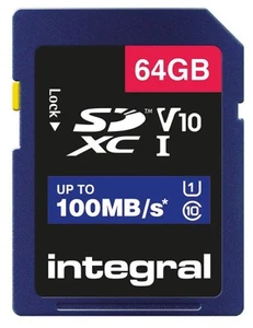 INTEGRAL - Kad Memori SDHC UHS U1 V10 Kelajuan Tinggi 100MB/s, 64GB - Picture 1 of 2