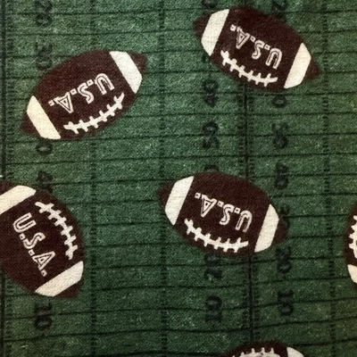 Football USA green Flannel fabric sold by the yard Brand New Quilting Crafts - Image 1 of 4