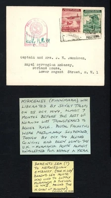 1944 Poland Cover To GB Royal Norwegian Embassy HM Ship Pass Navy Censor Signed - Image 1 of 3