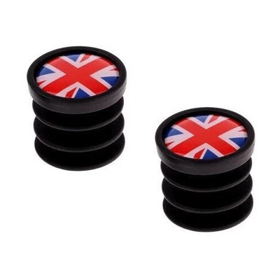 COPPIA TAPPI MANUBRIO BICI BICICLETTA CORSA STRADA PISTA INGHILTERRA UNION JACK - Immagine 1 di 3