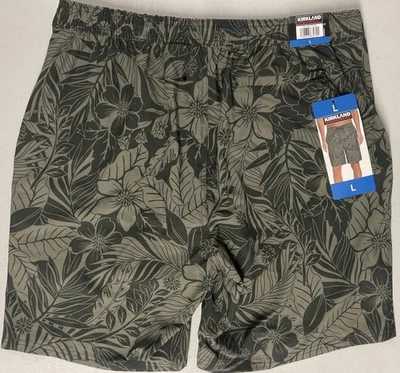 KIRKLAND подпись мужчин плавать короткие большой багажник комфорт талии/подкладка цветочный зеленый - Изображение 1 из 4
