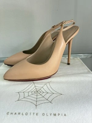 *NUEVO* Zapatos de salón Charlotte Olympia 37,5 (se adapta a 37) de cuero nude con cordones Foto 1 de 4