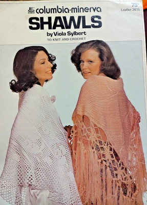 Columbia Minerva 2615 maglia scialli uncinetto modello volantino vintage libretto maglieria - Immagine 1 di 4