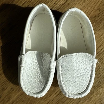 Zapatos mocasines de vestir blancos sin cordones bebé niño niño pequeño 25 pantalones de agarre boda    Foto 1 de 4