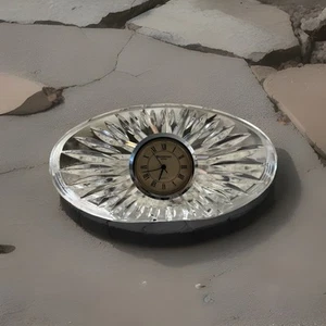 WATERFORD OVAL CLOCK, Cut Lead Crystal, 5" x 2.5", IRELAND “Not Working “ - Picture 1 of 3