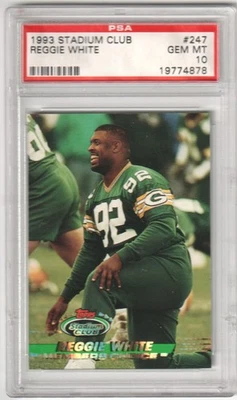 Reggie White 1993 Topps Stadium Club Members Choice #247 PSA 10 GEMAS COMO NUEVAS EMPACADORAS Foto 1 de 2