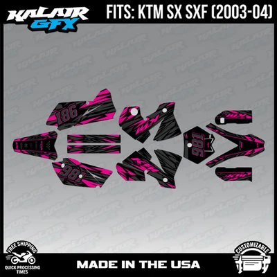 Kit Gráficos para KTM SX 125 200 250 450 525 2003-2004 Serie Twitch - Naranja Foto 1 de 4