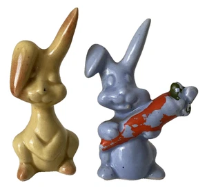 Ceramic Rabbit Bunny Figurines Ornament Vintage - Made in Italy - Picture 1 of 16