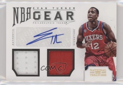 2012 Panini National Treasures NBA Gear Combos Signatures/25 Evan Turner automático Foto 1 de 2