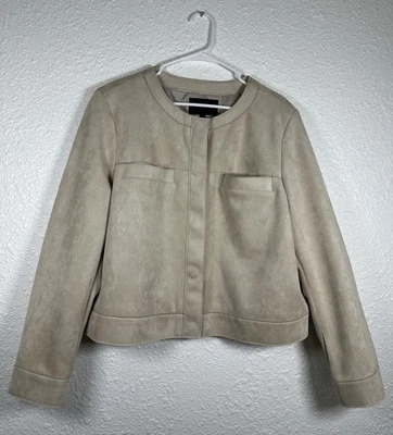 Jaqueta Banana Republic bege camurça sem colarinho tamanho GG nova com etiquetas outono inverno clássico - Imagem 1 de 4