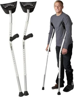 Ultra A300 Universal Crutches Comfortable Ergonomic 300lbs Max White 4'9"- 6'4"  - Image 1 of 4