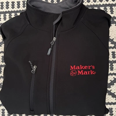 Maker's Mark черный флис с подкладкой куртка молнии размер L карманы открытый - Изображение 1 из 4