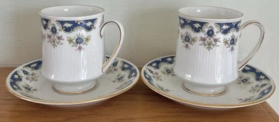 2 Beautiful  Vintage Paragon Bone China Coniston Pattern Coffee Cups & Saucers. - Image 1 of 4