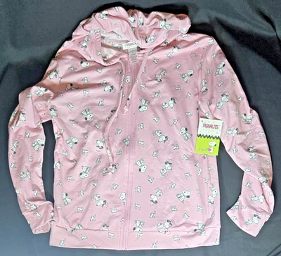 Peanuts Snoopy розовый полный молнии толстовка с капюшоном - подростков большой - новый - Изображение 1 из 3