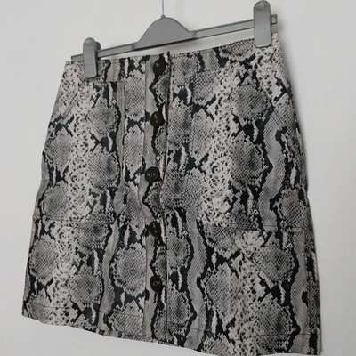 Warehouse Size 10 Faux Leather Snakeskin Skirt - Image 1 of 4